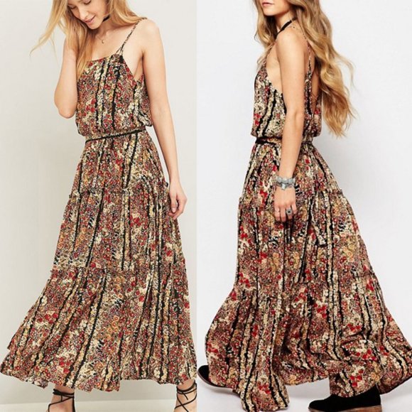Free People Dresses & Skirts - Free people boho peasant maxi floral dress M/L